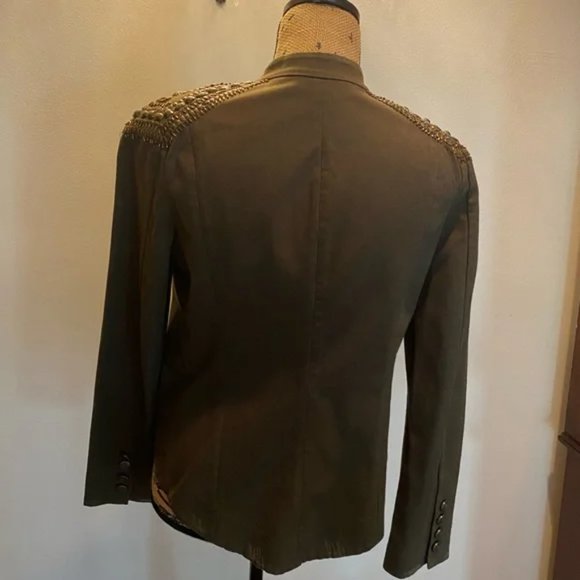 New LaROK Luxe corporal military embellished shoulder padded epaulette blazer